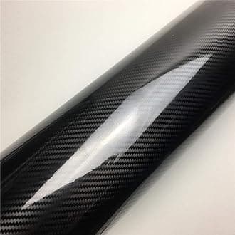 CVANU Self Adhesive Black 5D Carbon Fiber Vinyl Wrap Film Car Wrapping Vinyl Sticker for All Car_ 20''x48''inch