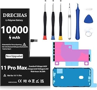 [10000mAh] Battery for iPhone 11 Pro Max, 2026 Capacity 0 Cycle Li-Polymer Replacement Battery for iPhone 11 Pro Max Models A2220, A2218, A2161 with Complete Professional Repair Tool Kit