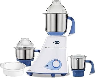 Blue Leaf Diamond MG-214 mixer grinder 750 watt (Blue/White) 3 jars & Flexi Lid, FBT motor with 2yr Guarantee & Lifelong Free Service