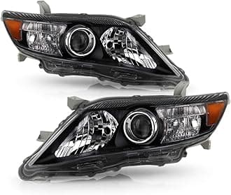 ACANIIFor Black 2010-2011 Toyota Camry USA Built Projector Headlights lamps Driver + Passenger Side
