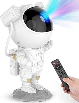 Fun Flicks Astronaut Galaxy Projector with Remote Control - 360° Adjustable Timer Kids Nebula Night Light, for Gifts, Baby Adults Bedroom, Gaming Room, Home and Party