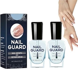 OnyxoGuard Nail Growth and Nail Repair Serum,Nail Strengthener for Thin Nail, Brittle & Damaged Strengthener Base Coat Nail Polish Repair Nail Treatment,Glow and Shine Crystal Clear (2PCS)