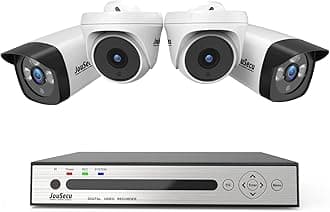 8CH 1080P Home Security Camera System Outdoor Indoor, 5MP Lite CCTV DVR 8 Channel and 4 x 1080P Dome Bullet Surveillance Cameras with Night Vision, Easy Remote Access, No Hard Drive