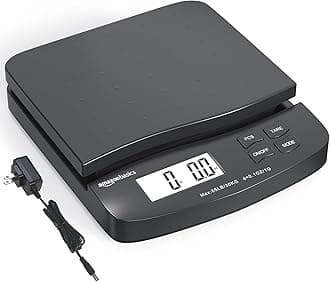 Digital Postal Shipping Scale with Tare Function, AC Adapter, 65 lb Capacity, 0.1 oz Readability, LCD Display, Black