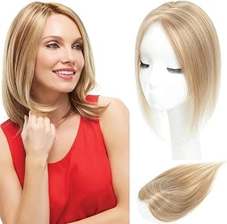 Aimeolyn Hair Toppers for Women Real Human Hair,Hairs Toppers for Women No Bangs Top Hairs Extensions/Pieces for Thinning Haisr Lace Base 12 inch