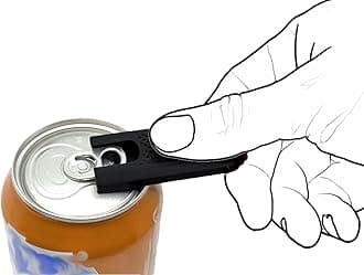 Intulon Soda Can Tab Opener, Pop Tab Lifter for Easy Opening - Compact Kitchen Gadget for Seniors, Arthritis Friendly, Portable Pocket Tool (Black, Mini (2 Pack))