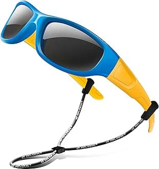 Kids Sunglasses Polarized UV Protection Flexible Rubber Glasses Shades with Strap for Boys Girls RBK037