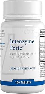 Intenzyme Forte™ Proteolytic Pancreatic Enzymes, Pancreatin, Bromelain, Papain, Lipase, Amylase–Supplement Supports Healthy Protein Digestion–Immune & Circulatory Function 100 Tablets