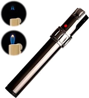 Atlodas Ghost Lighter, Adjustable Jet Flame Butane Lighter for Grill BBQ Candle Camping (Black)