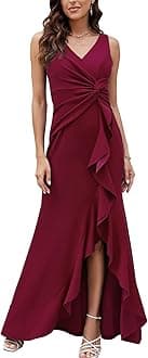 Formal Evening Dresses for Women Elegant Evening Party Prom Dress Long Sexy V Neck Sleeveless Split Wrap
