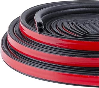 52.4Ft Universal Self Adhesive Weather Seal Strip for Auto, 51/100 x 1/5 Inch Thick, Car Door & Window Weatherstrip with Engine Cover (2 Rolls, 26.2 Ft Each)