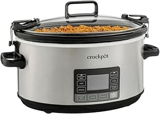 7-Quart Slow Cooker, Portable Programmable with Timer, Locking Lid, Stainless Steel; an Essential Kitchen Appliance, Perfect for Families and Gatherings