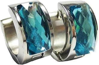 Jewelry Men's and Women's Muticolor Crystal Stainless Steel Studs Hoop Earrings