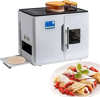 Robotic Roti Maker, Electric Chapati Tortilla Pancake Making Machine, One Key to Make 20 Pcs/One Time,Thickness Adjust for Chapati, Flour Tortilla, Tawa, Dosa