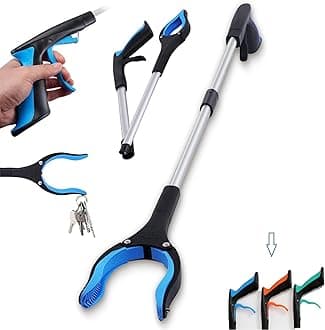 32" Grabber Reacher Tool, Foldable Reacher Grabber Pickup Tool with 360° Rotating Jaw & Magnet, Heavy Duty Pick Up Stick Grabbers for Seniors, Lightweight Grabbers