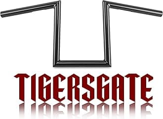 TIGERSGATE10 inch Rise Z Handlebar 1 inch fat narrow Z Bar with Indents Compatible With Harley 07-later XL883L, XL883N, XL1200CX, XL1200L, XL1200N, XL1200NS, and XL1200XS, 06-'17 FXDB