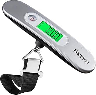 FREETOO Luggage Scales for Suitcases Weighing, Portable Digital Weight Scale for Travel with Tare Function 110 Lb/ 50Kg Capacity (Silver)