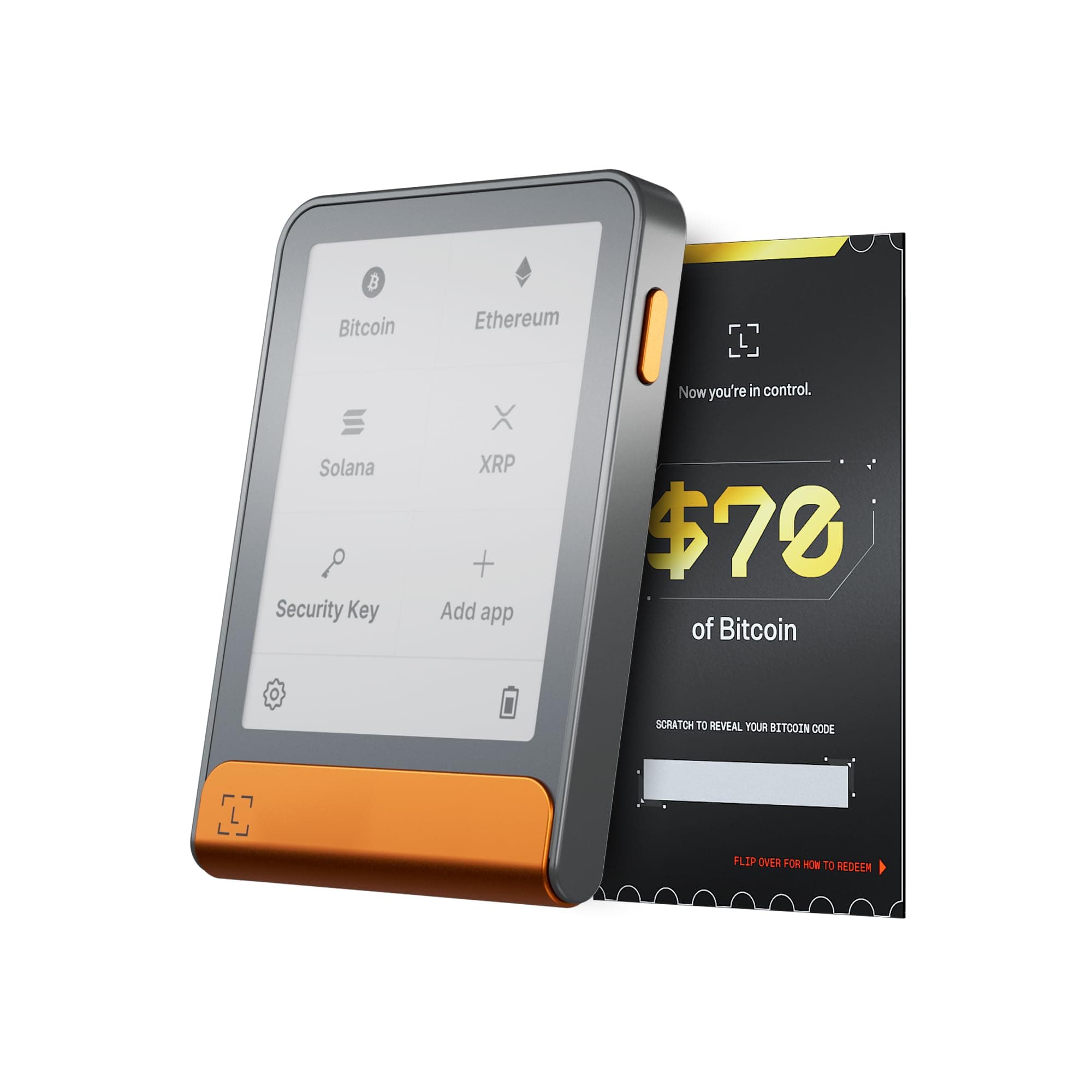 Ledger Flex with BTC - Crypto Touchscreen Signer - securely Manage All Your Digital Assets and Identity via the Ledger Wallet app (Bitcoin Orange)