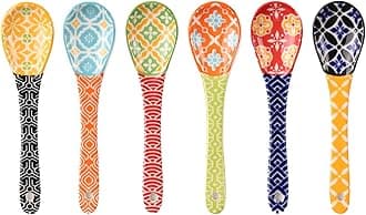 Ceramic Coffee Spoons, Colorful Teaspoons, Small Spoons for Espresso, Dessert, Tea, Stirring, Dishwasher & Microwave Safe, Assorted Colors, Set of 6