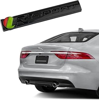 R-dynamic Sports 3D Badge,Car Body Trunk Fender Front Grille R-SPORT R S Emblem Logo Sticker,Special Vechicle Symbol Compatible with Jagvar Accessories(R-Sports Black)