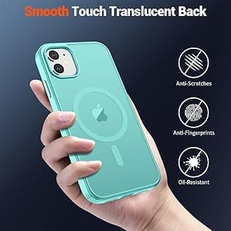 SUPFINE Magnetic for iPhone 12 Case/iPhone 12 Pro Case (Compatible with MagSafe)(Military Grade Drop Protection) Slim Translucent Matte Shockproof with Anti-Fingerprint Phone Case,Blue Green