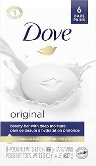Dove Beauty Bar Gentle Skin Cleanser Moisturizing for Gentle Soft Skin Care Original Made With 1/4 Moisturizing Cream 3.75 oz, Pack Of 6 (USA)
