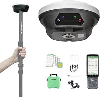 E1 Lite GNSS RTK GPS Surveying Equipment - 1408-Channel RTK Rover for High-Accuracy Measurement, Ground Detection, and Topographic Mapping with SC200 Manifold and Software