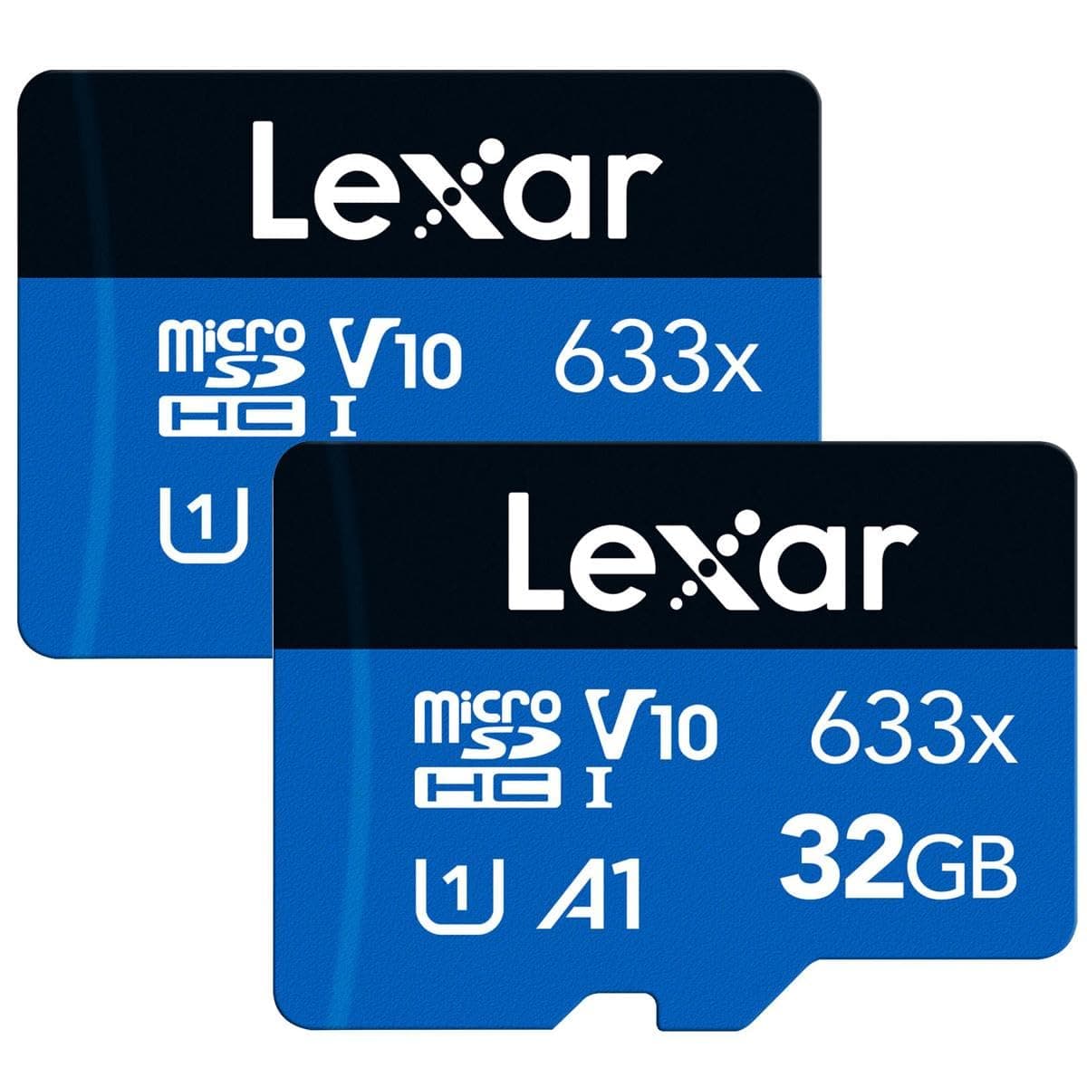 Lexar 32GB (2-Pack) High-Performance 633x micro SD Card w/SD Adapter, UHS-I, C10, U1, A1, Full HD, 4K, Up To 100MB/s Read Memory Card, for Smartphones, Tablets, and Action Cameras (LMS0633032G-B2ANU)