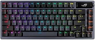 ROG Azoth 75 Wireless DIY Custom Gaming Keyboard, OLED Display, Gasket-Mount, Three-Layer Dampening, Hot-Swappable Pre-lubed ROG NX Snow Switches & Keyboard Stabilizers, PBT Keycaps, RGB