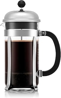 CHAMBORD Coffee & Tea Maker, French Press Coffee Maker, Stainless Steel & Heat-Resistant Borosilicate Glass, The Original French Press, Made in Europe, 8 cup, 1 liter, 34 ounces