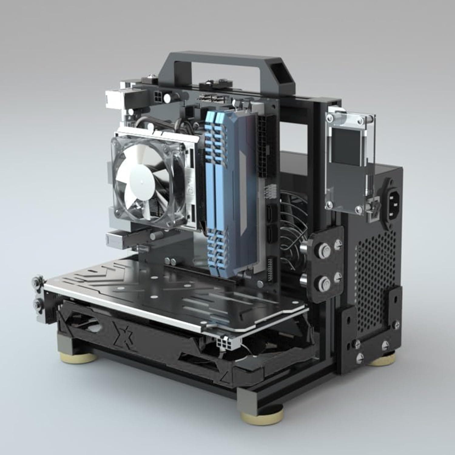 PC Creative Assembly Frame Test Bench,Open Air Frame Case, DIY Computer Motherboard Case Rack, ITX ATX MATX/EATX Open Aluminum Frame Chassis (ITX)
