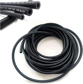 Universal Fuel Pipe LINE Rubber Reinforced for Fuel Hose Engine UNLEADED Petrol Diesel Oil (8.0MM X 14.0MM, 3 Meter)