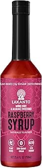 Lakanto Simple Flavoring Syrup - Monk Fruit Sweetener with Allulose, Perfect for Coffee, Tea, Cocktails, Snow Cones, Sodas, Other Drinks, Keto, Vegan (Raspberry - 25.4 fl oz)