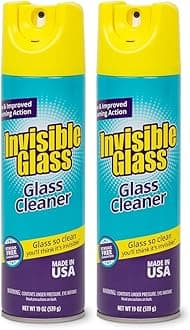 91160-2PK Premium Aerosol Glass and Window Foaming Cleaner Spray – Cleans Glass, Windows, Mirrors, Shower Doors, and More – Streak-Free, Ammonia-Free, Tint-Safe – 19 oz (Pack of 2)