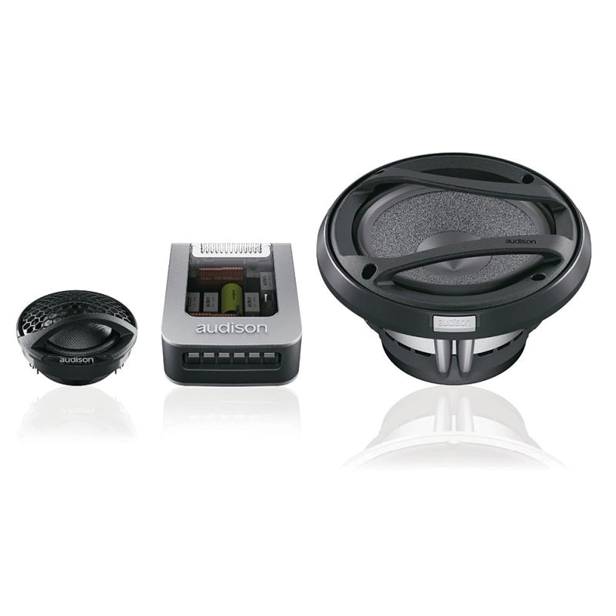 Audison AV K6 Voce Series 6.5" 2-Way Component Speaker System; AV 1.1 + AV 6.5 + AV CX 2W MB + Grilles