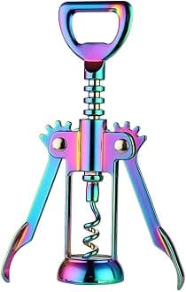 JXS Solid and Well Made Wing Corkscrew Rainbow Wine Opener and Beer Opener, Multifunctional Wine Corkscrew Opener