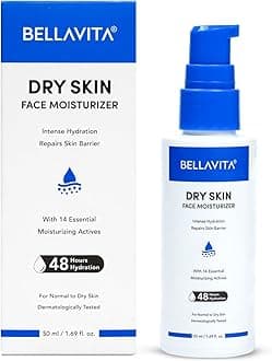BELLAVITA Face Moisturizer Dry to Normal Skin | Power of 14 Moisturizing Actives | 48hrs Hydration | Intense Moisturization | Repairs & Soothes | pH Balanced | Moisturizer Cream For Men & Women | 50ml