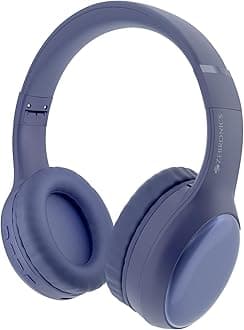 ZEBRONICS Thunder Max Bluetooth Over Ear Headphone with 120*Hrs Playback, 3 EQ Modes, 40mm Bass Driver, Fast Charging, Gaming Mode, Dual Pairing, BT v5.4, AUX, Metallic Finish (Purple)