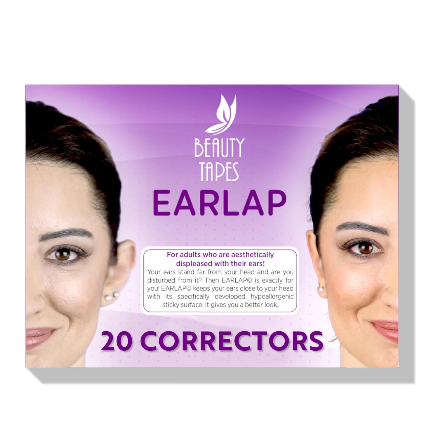 Cosmetic Ear Corrector - Solves Big Ear Problem - Aesthetic Correctors for Prominent Ears - Protruding Ear Correctors, Short of Surgery Contains 20 correctors