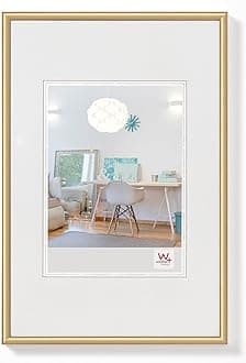 walther design Picture Frame Gold 50 x 70 cm New Lifestyle Plastic Frame KV070G