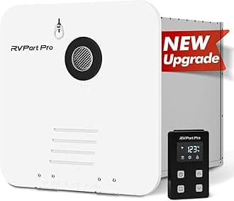 RV Tankless Water Heater 60,000 BTU, Propane-Powered, with 15"×15" White Door and Remote Control, 12V DC, Compatible with All RVs, GT60