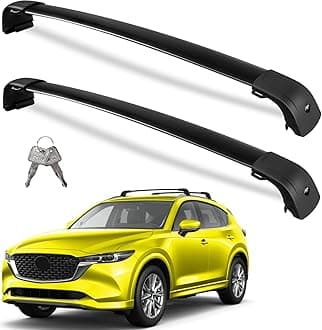 Roof Rack Cross Bars 220lbs Compatible with Mazda CX5 CX-5 2017 2018 2019 2020 2021 2022 2023 2024 2025,CX 5 Heavy Duty Lockable Aluminum Crossbars Rooftop Roof Rails Black Cargo Luggage
