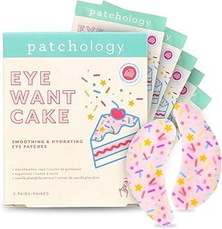 Eye Want Cake Hydrating & Smoothing Eye Patches – Under Eye Masks for Puffy Eyes, Dark Circles, and Fine Lines – Birthday Cake Inspired Self-Care Essentials, 5-Pack