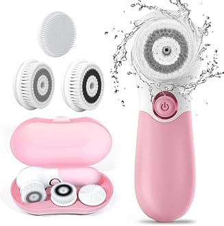 Face Brush Electric Facial Cleansing Brush Skin Cleansing Face Scrubber with 3 Brush Heads Spin Brush for Deep Cleansing Exfoliation, Facial Cleanser Brush for Massaging