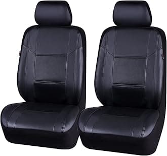 CAR Pass Skyline Two Front Pu Leather Car Seat Covers -Airbag Compatible, Universal fit for Cars,Suvs,Vehicles(Front Seat,Black and Black