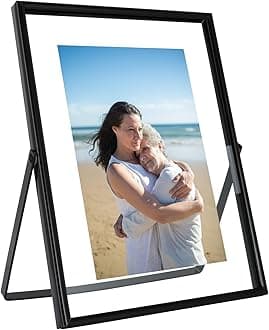 Black Floating Picture Frame, 6x8 Inches, For Photo 6x8, 5x7, 4x6, Vertical, Classy For Wedding, Anniversary, Birthday