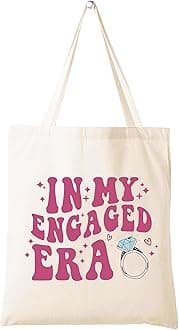 LIBIHUA Engagement Gift for Her Women,Bride to Be-Bridal Shower Gifts,Bachelorette Present for Bride,Fiance,Future Mrs,Newly Engaged Present-Shoulder Bag Shopping Tote Bag,In My Engaged Era