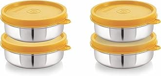 STEELLOCK Stainless Steel Airtight Container | Leak Proof Container/Storage/Lunch Box with Lid | BPA Free, Durable & Rust-Proof | SL-31-set of 4, 350ml each, Yellow