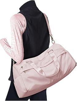 wassdinsGym Bag for Women Men, Sport Duffle Bag with Shoe Compartment, Waterproof Travel Shoulder Bag, Carry on Tote Bag for Workout, Yoga, Swimming
