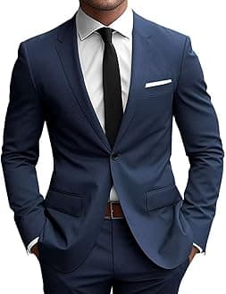 Wangyue 2 Piece Suit Men Slim Fit Suits for Mens One Button Men Suit Slim Fit Wedding Groomsmen Prom Homecoming Suits